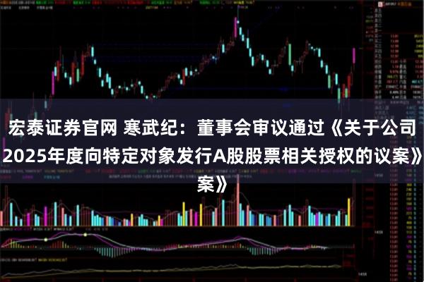 宏泰证券官网 寒武纪：董事会审议通过《关于公司2025年度向特定对象发行A股股票相关授权的议案》